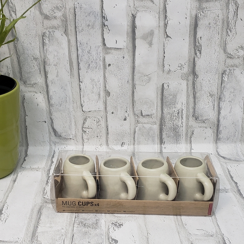 Kikkerland Ceramic Espresso Mug Set of 4